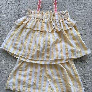 Zara Yellow and White Striped Kids Matching Set